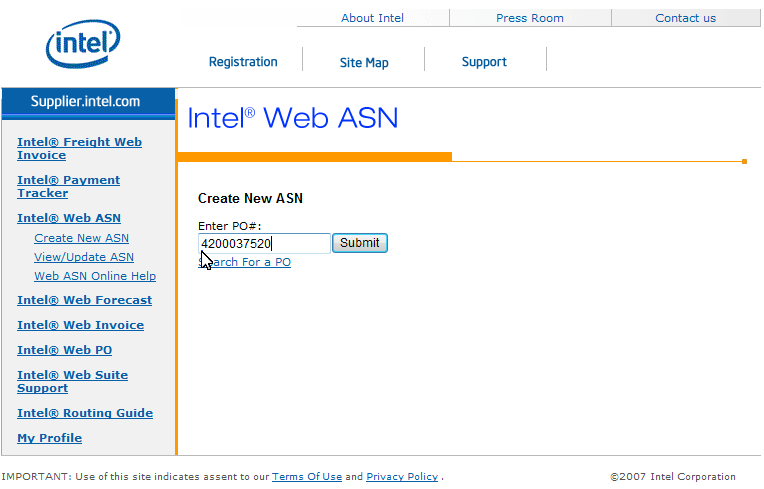 PO# Search Field